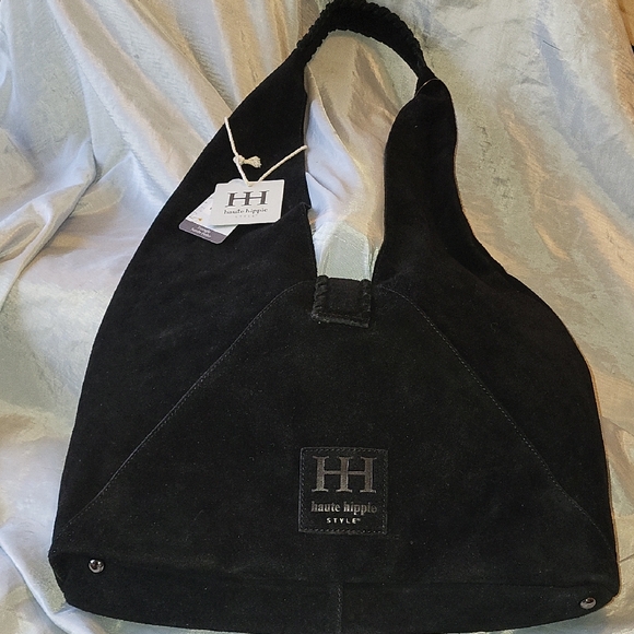 Haute Hippie Handbags - Haute Hippie Black Suede Shoulder Hobo Bnwt Rt Eh
